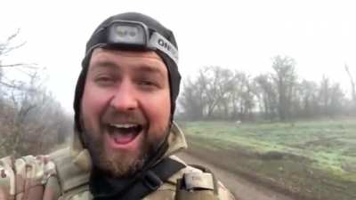 "That's how we go! Box after box. How nice it is! Rusni pizda" (The video has been published by the Ukrainian journalist and the Censor.Net's editor in chief Yuri Butusov in his telegram channel