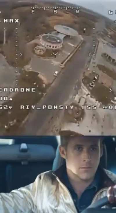 A Ukrainian FPV drone chases down a Russian Soldier who Unsuccessfully attempts to escape by car. Geolocated to 46.6142713, 32.7952523 [Published 27/12/2023]