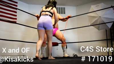 Bound, blindfolded, ballgagged and ballbusted