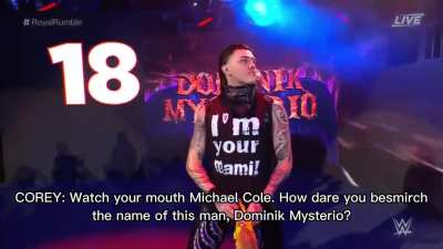 The banter between Cole, Graves, and McAfee during Dominik&rsquo;s entrance is fn hilarious