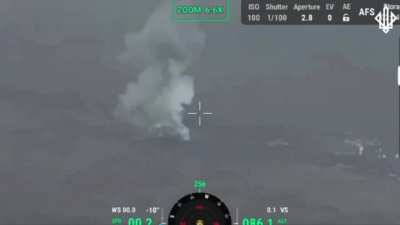 FPV drone of the Spartan brigade attacking a Russian T-54/T-55.