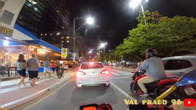 Slowing down for the crosswalk...