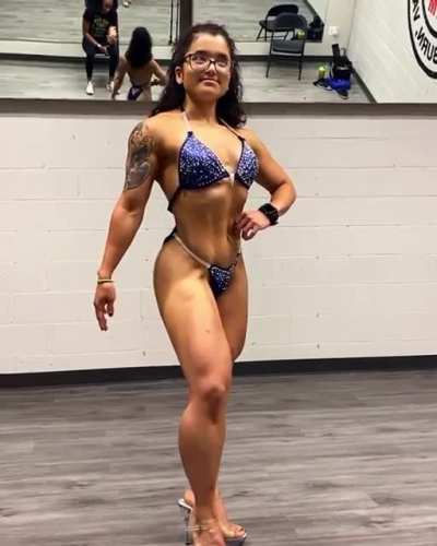 10/13/14/16 weeks out(2 OCB Figure, 2 NPC Wellness contests), 37yo 4&rsquo;9&rdquo; currently 108 lbs. video is my first posing session for wellness poses, details in comments