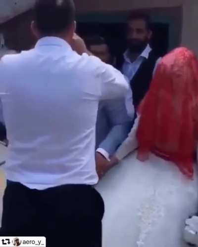 Wedding celebration with a bang