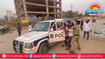 Bairi Naresh, an Indian man who made several derogatory remarks about Hindu deities, was attacked by public while travelling with police protection.
