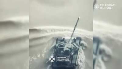 Ukrainian State Birder Service, in conjunction with Defence Forces, destroy two Russian tanks using FPV drones. Kherson Region, January 2024.
