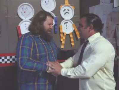 Brian Wilson pays a visit to Freddy Fazbear&rsquo;s Pizza (circa 1982, colorized) *REAL*