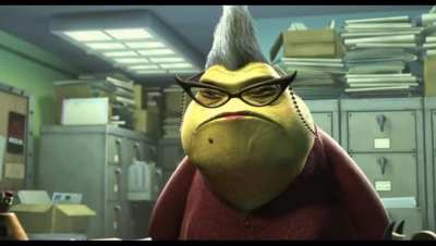 Mike Wazowski flirts with Roz and instantly regrets it. Original video link in comments