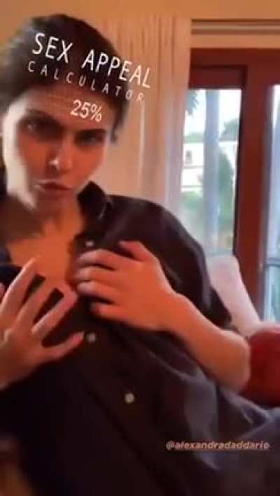 Alexandra Daddario using a sex appeal calculator! (via one of @WhatIsMorgan&rsquo;s Instagram stories)