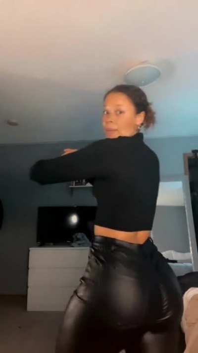 Ana in black leather