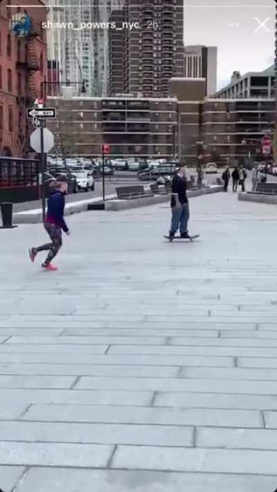 Karen tries to prevent skateboarding