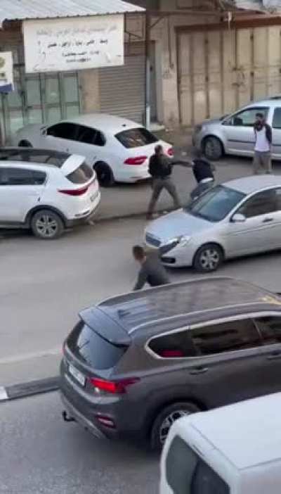 A Palestinian knifeman tries to take an assault rifle from an Israeli soldier, killed with the sidearm. From today near Nablus.