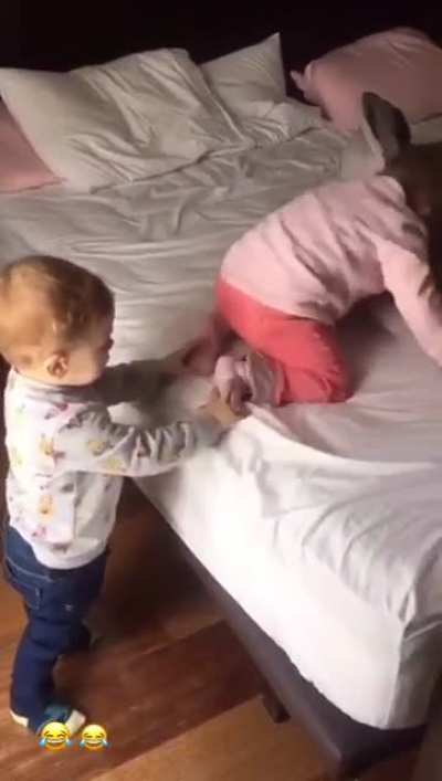 to settle on the bed
