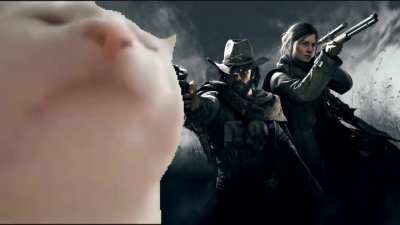 When you start the game and the female theme is playing..