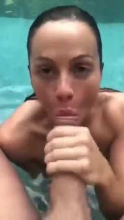 Abigail Mac Pool Blowjob