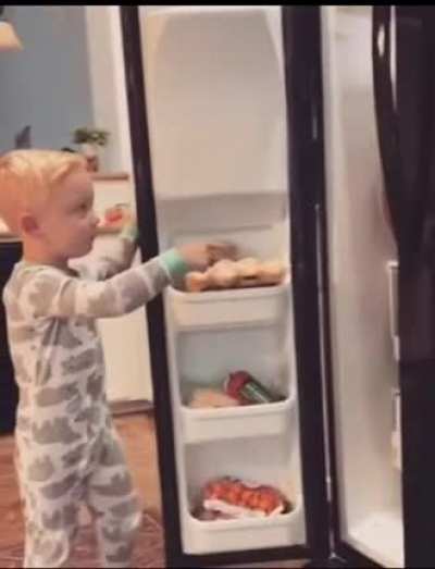 The kid's reaction was-