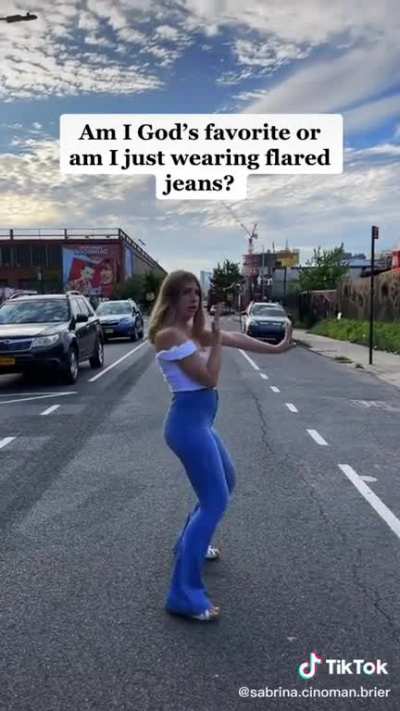 Sabrina twerking in jeans