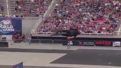 BMX rider Ryan Williams doing the world&rsquo;s first 1080 front flip!