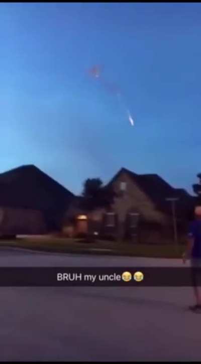 WCGW attaching a firework to a foam glider in front of my neighbors house