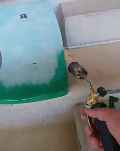 Melting the Top Layer of Stadium Seats to Reverse Damage by Sunlight