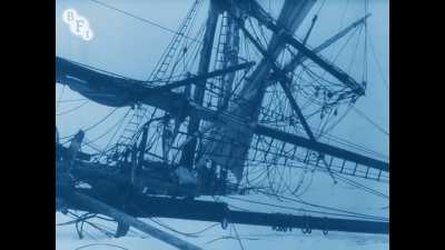 Film footage of the Endurance, the ship which Sir Ernest Shackleton took to Antarctica, being crushed by the pack ice.