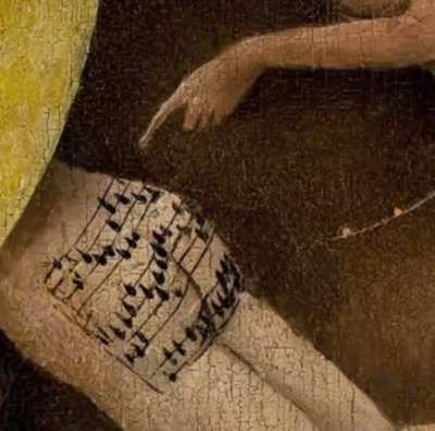 &bull;600 Years Old Butt Song From Hell&bull; Hieronymus Bosch&rsquo;s &ldquo;Gardens of the Earthly Delights&rdquo; shows a dead man in hell with a song written on his butt. This is how it sounds.