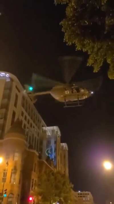 Military medic chopper being used to "down-draft" protestors. Was deleted from PublicFreakout in less than 1 minute.