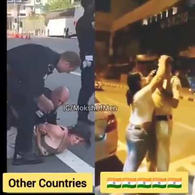 How male police treat women in India and outside India.