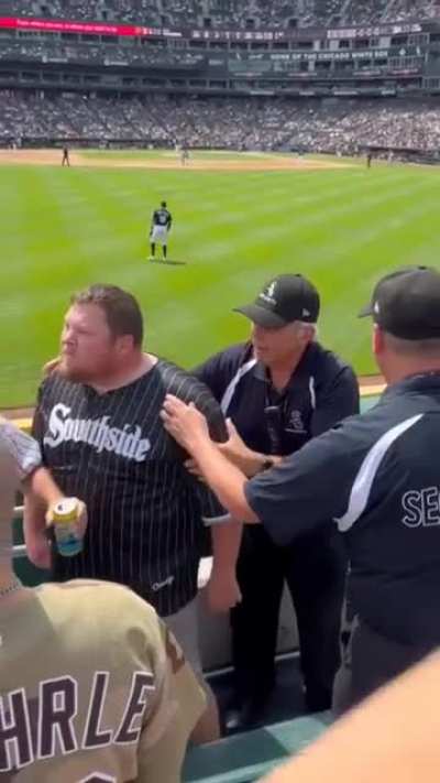 Man-baby throws temper tantrum at White Sox game