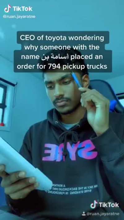 What if we sold Toyota pickup trucks to insurgents together 😳😳