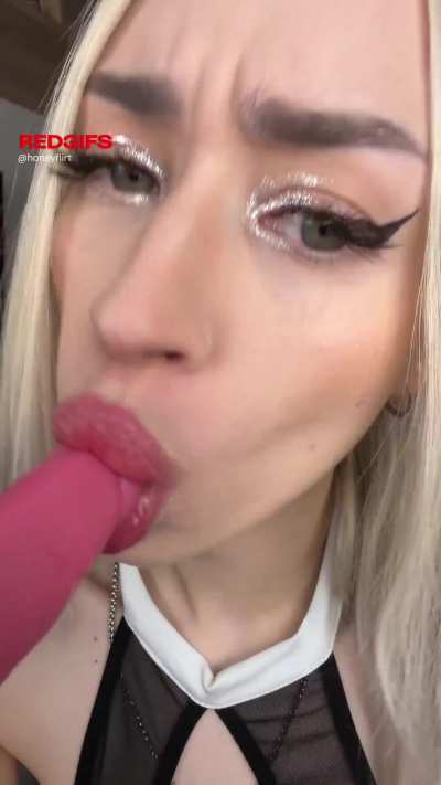 nun better slurping cock than sister on this dildo