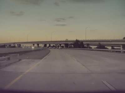 Idiot running across the freeway