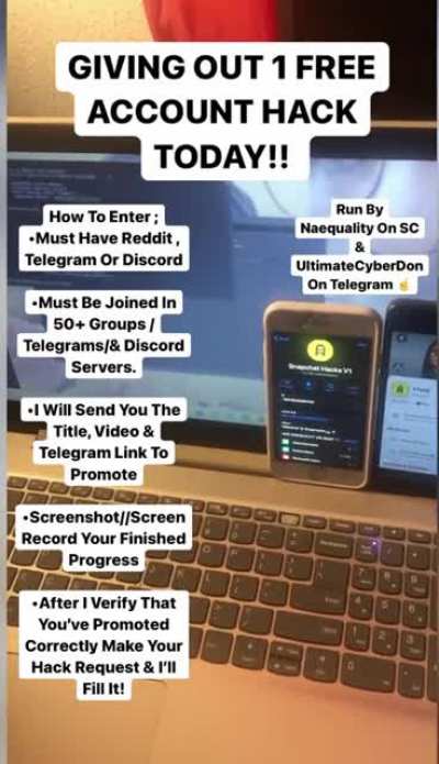 !!!TODAY &amp;amp; TODAY ONLY! &amp;gt; We're giving out a FREE HACK!!! Just for promoting across Reddit, Telegram , &amp;amp; Discord. hit @naequality on snapchat // @TheCyberDon On Telegram for instructions. Telegram Group In Comments!
