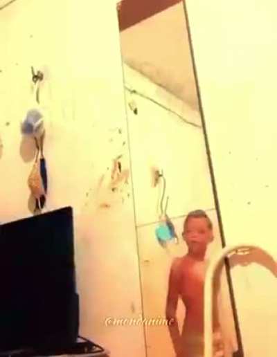 I&rsquo;m assuming he didn&rsquo;t know he was caught when he saw the camera in the reflection.