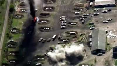 Ukrainian artillery struck a Russian military base -- part 2 of the same attack posted before