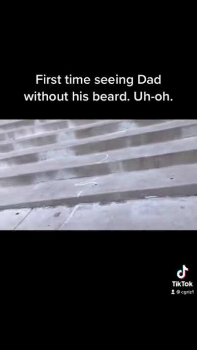Adorable little girl&rsquo;s reaction to seeing her dad without a beard for the first time