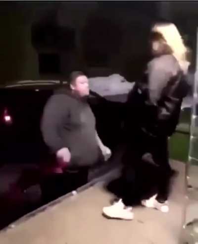 She kicked him and spit on him, what she expected ?