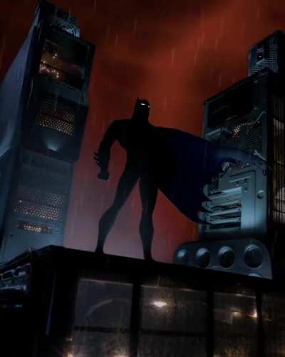[OC] I photographed my action figure with household objects to make my first stop motion video with practical effects. Attempted to create the iconic opening shot of my fav show "Batman the animated series". This took a long time, check comments on how I 