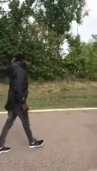 "Family arrives back in the UK from holiday and discovers two Africans in their roof rack."