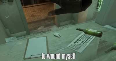 oh no, he wounded himself