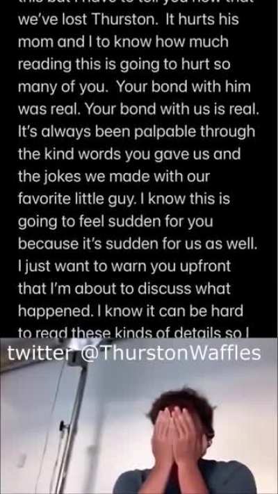 R.I.P. Thurston... Another legend has fallen...