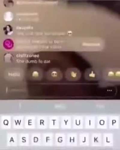Girl shoots her phone on Instagram live