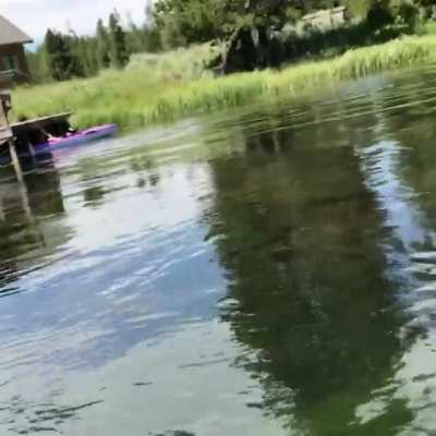 My little sister out for a relaxing float