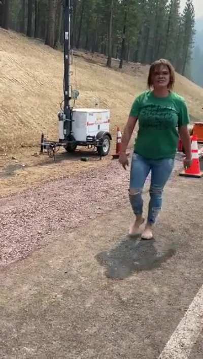 Road construction season is really getting to her