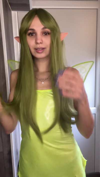 Elf girl's fantasy come true, caught in the act of seduction