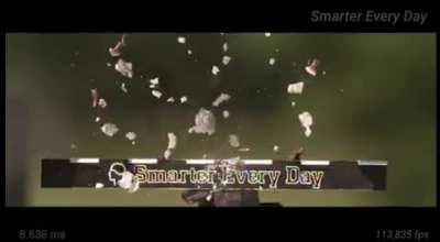 Bullets colliding head on in slow motion at over 100,000FPS