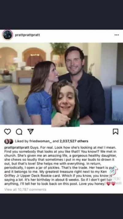 Woman gets triggered over a post on Instagram Chris Pratt made. She&rsquo;s just angry cuz she knows she ain&rsquo;t never gonna have that