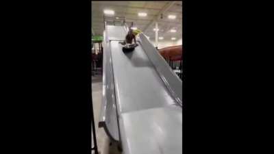While sliding down