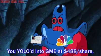 ❗️🧠 Patrick Star and the GME Conundrum 😂❗️ A Fully Voice Acted Meme on How there&rsquo;s no Bargaining with the Apes 🦍🦍🦍💎🙌🏼 Happy Sunday ❤️ (Posted with FULL Permission from u/StonkeyKongHODL bc of His Young Account Age) 🚀🚀🚀🚀🚀