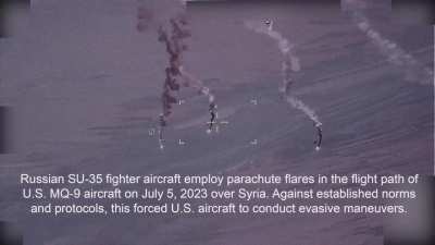 Russian fighter jets harassing American drones over Syria ( July 5, 2023 - Syria - Credit Dvids )